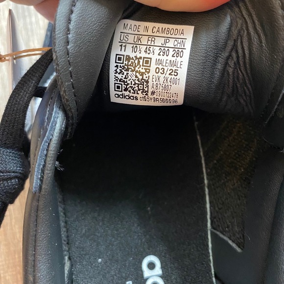 Adidas Samba OG Mens Core Black White Gum Leather Sneakers B75807 Size 11 NEW - Picture 7 of 9